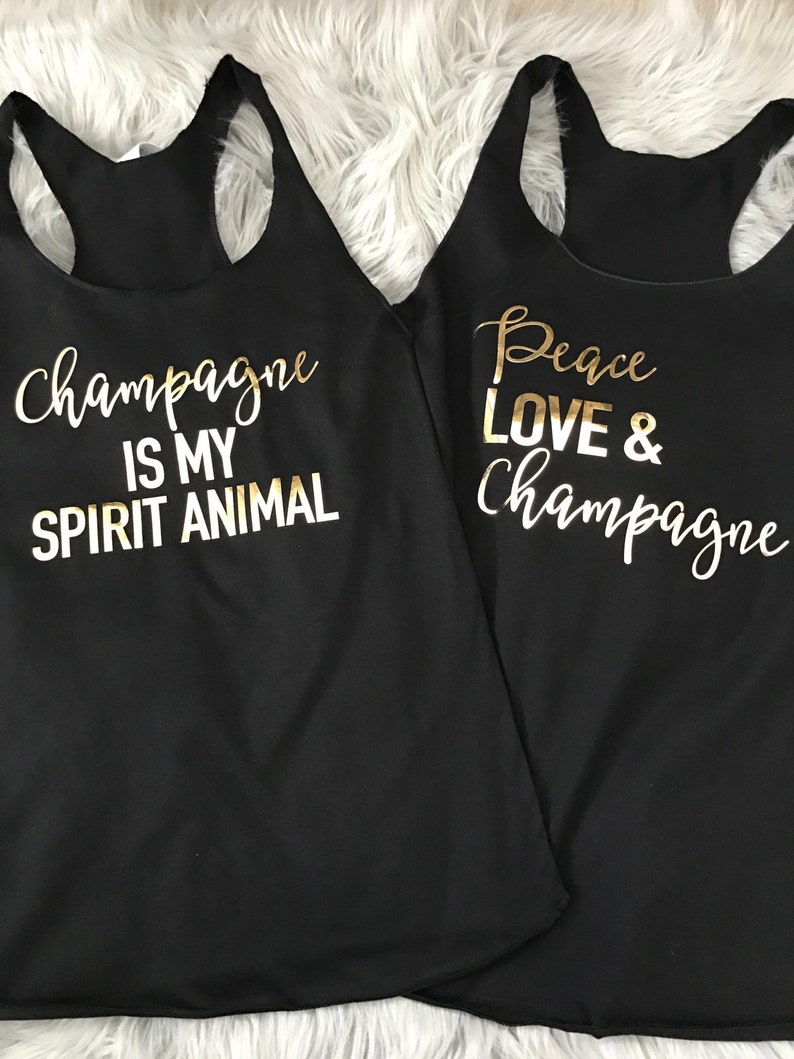 Bachelorette Champagne sayings on Racerback Tank Top Gold Foil // Bachelorette Party Tank Tops,Bachelorette Party, Bachelorette, Bride 6001 image 5