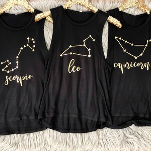 Constellation, horoscope sign, Zodiac, astrology shirts, Bachelorette Party Shirts / Birthday gift for her, Bachelorette Shirts, Capricorn image 5