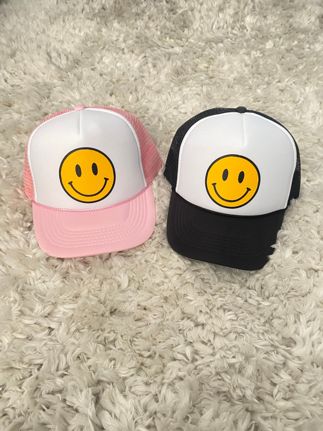 Preppy Happy Face Trucker Hat / Smile Hat / Kids Preppy Hat / Youth