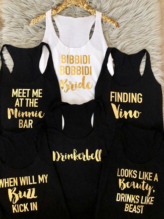 disney bride and bridesmaid shirts