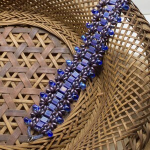 Handmade Beaded Bracelet Wide Cuff
