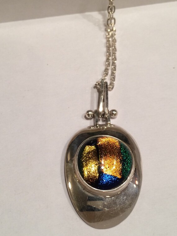 Sterling silver and multicolored Gem