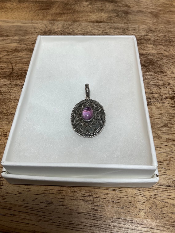 Sterling Silver Indonesia Purple Gemstone Pendant