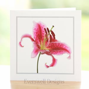 Lily Flower zdjęcie, puste wnętrze, Square Greetings Card