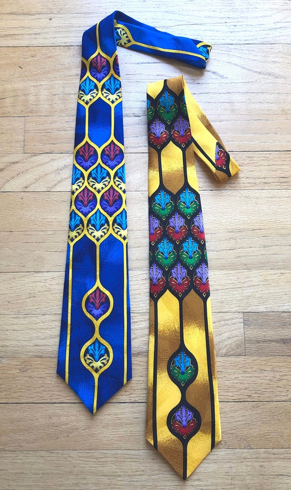 Rush Limbaugh vintage silk ties - Tapestry blue an