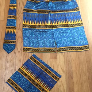 Vintage Rush Limbaugh Silk Tie, Scarf & Pocket Square Set - Persian Blue