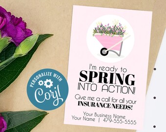 Editable -  I'm Ready to Spring Into Action - Referral Gift Tags - Printable Digital File - HT323