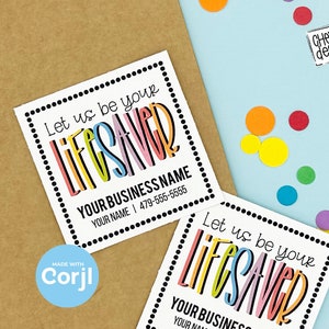 Editable - Let Us Be Your Lifesaver - Referral Gift Tags for Business Marketing - Printable - Digital File - HT112c