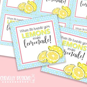 Printable Lemons make Lemonade Gift Tags - Instant Digital Download - HT236a