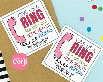 Editable - Give us a RING for Your Needs - Business Referral Marketing Gift Tags - Printable Digital File - HT088