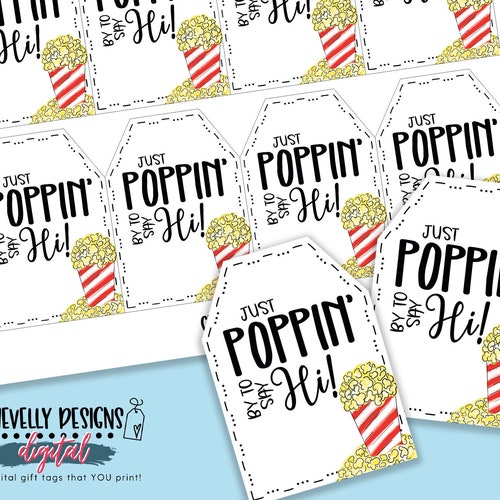 INSTANT DOWNLOAD DIY Printable Polka Dot Just Poppin by to Say - Etsy