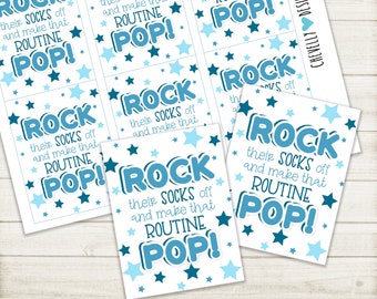 Printable Cheer Gift Tags - Rock their Socks off, Make that Routine Pop - Instant Digital Download - HT194-Blue