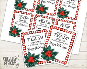 Printable Christmas Gift Tags - We make a Great Team >>>Instant Digital Download<<< HTX020
