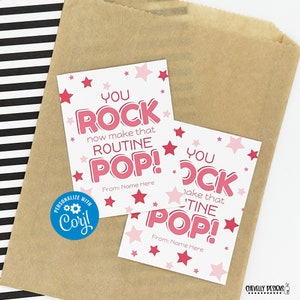 BEARBEITBAR - You Rock Now Make That Routine Pop - Geschenkanhänger für Cheerleader - Druckbare digitale Datei - HT377