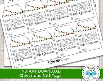 Christmas Gift Tags -  Merry Christmas, Holiday, printable, XMAS017