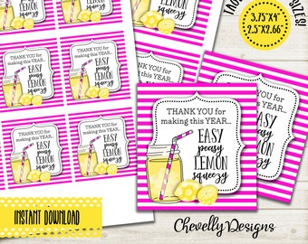 End of Year Lemon Gift Tags | Printable Page - Digital File |  schools out, student gift, teacher | HT-EOY010 - Instant Download