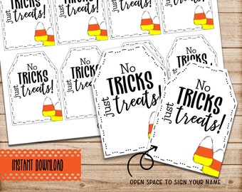 Candy Corn Gift Tags | Printable - digital file | No Tricks just Treats | HT058 - Instant Download