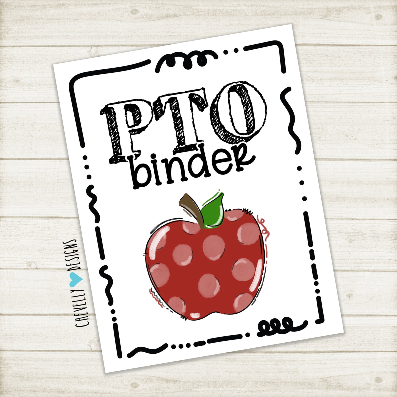 Printable PTO Binder Cover Instant Digital Download Bi023b - Etsy
