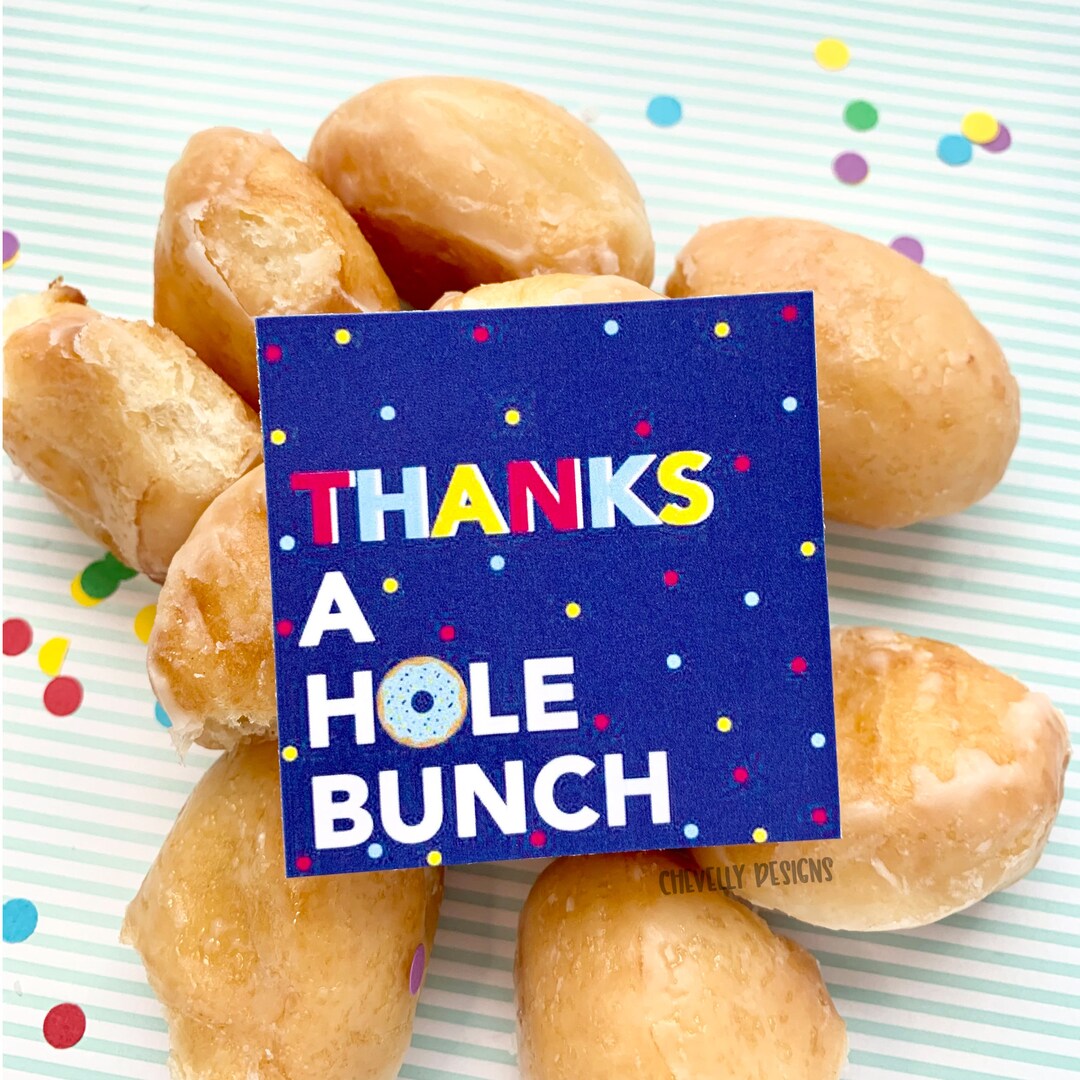 Printable Thanks a Hole Bunch Donut Gift Tags - HT262 - INSTANT ...