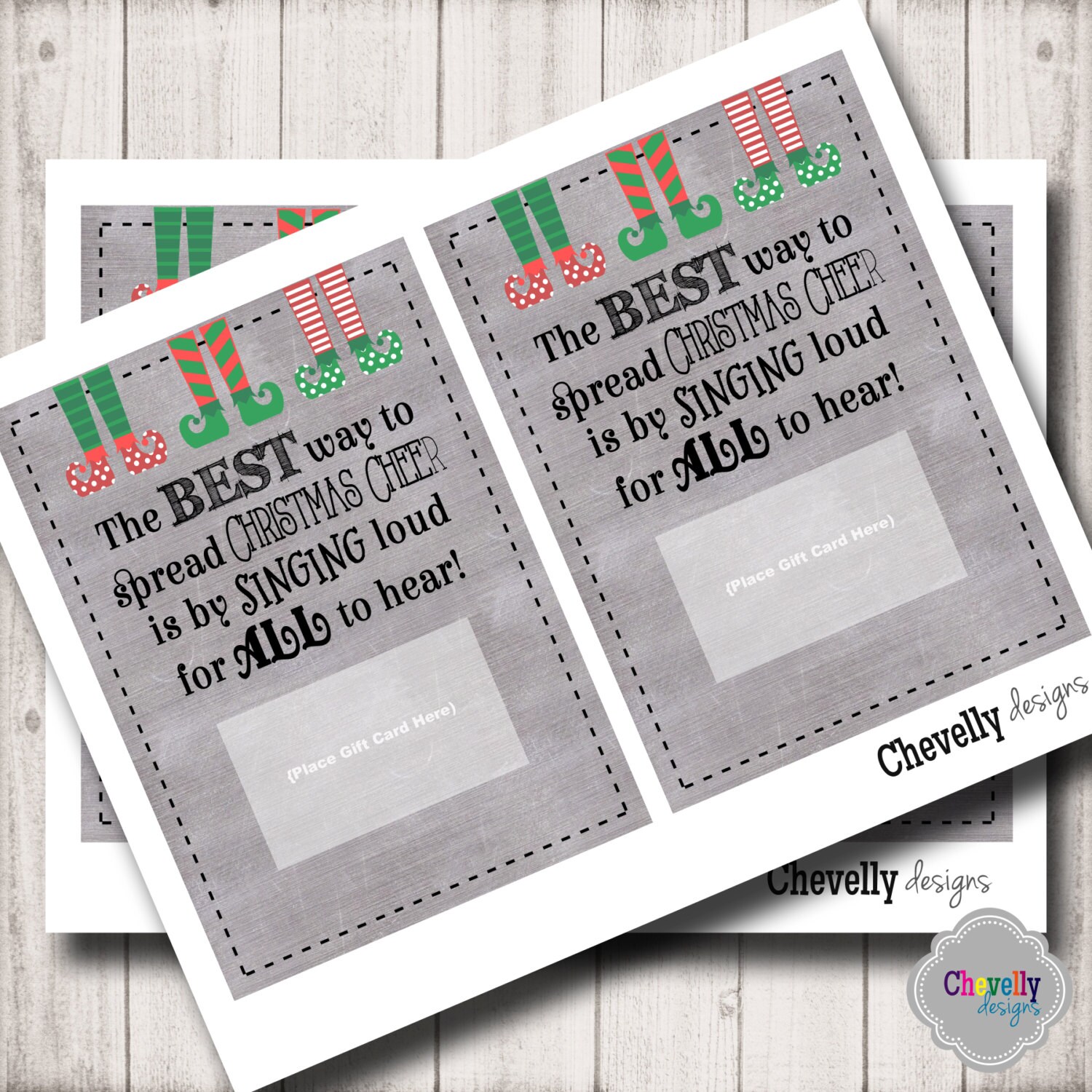 INSTANT DOWNLOAD Christmas Gift Card Printable XMAS009 | Etsy