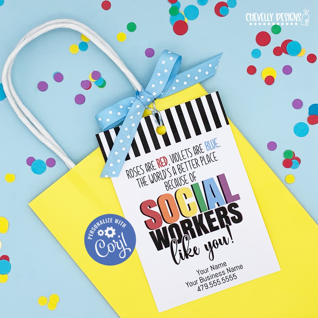 Editable - Social Worker Appreciation Gift Tags - Printable Digital ...