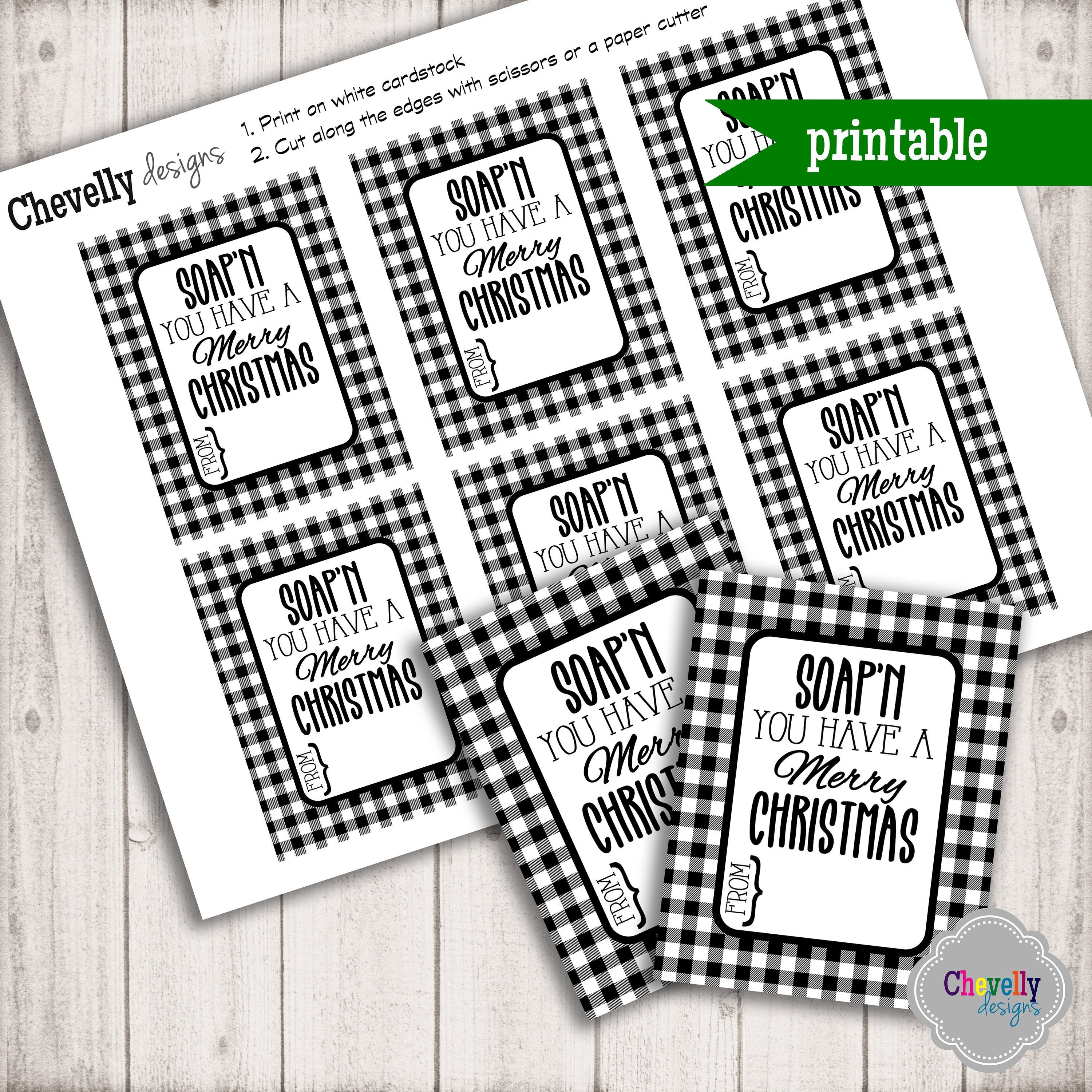 Christmas SOAP gift tag Printable holiday teacher | Etsy