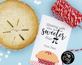 Editable - PI DAY Gift Tags | Printable - Digital File | Employee Appreciation Pie Tags - HT054a