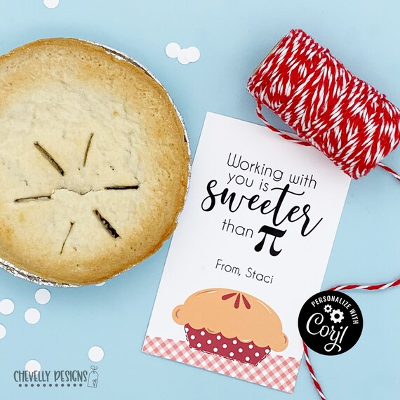 Editable - PI DAY Gift Tags | Printable - Digital File | Employee Appreciation Pie Tags - HT054a
