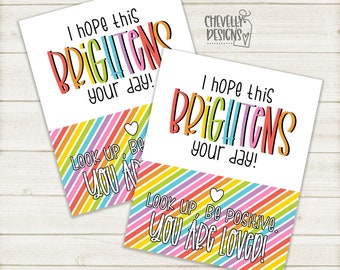 Printable - I Hope This Brightens Your Day - Gift Tags >>>Instant Digital Download<<< HT209