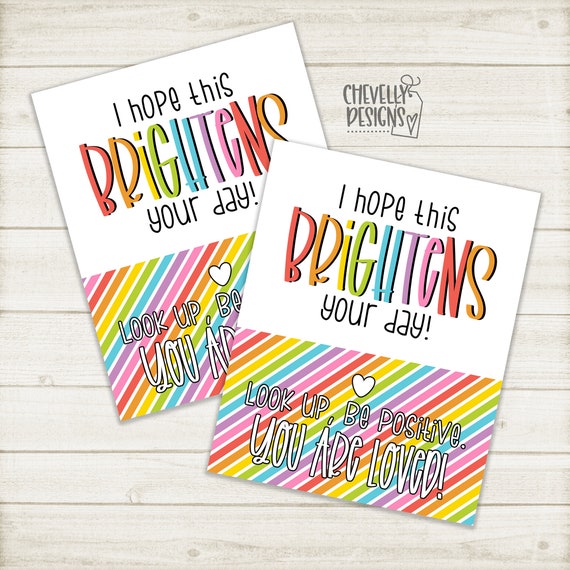 Printable I Hope This Brightens Your Day Gift Tags Etsy