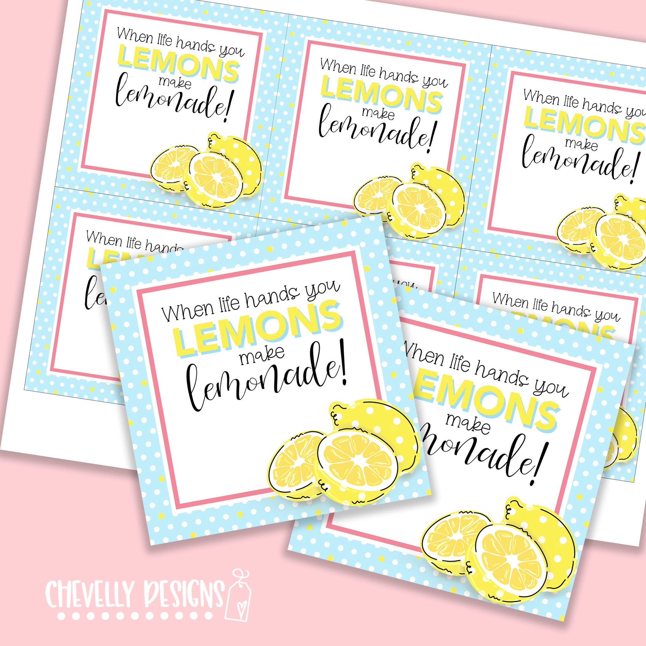 Printable Lemons Make Lemonade Gift Tags instant Etsy UK