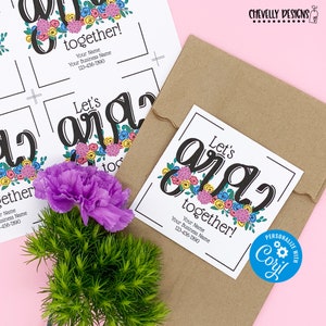 Bearbeitbar - Let&#39;s zusammen wachsen - Empfehlung Geschenkanhänger für Business Marketing - Druckbar - Digitale Datei - HT334
