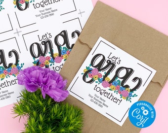 Editable - Let's Grow Together - Referral Gift Tags for Business Marketing - Printable - Digital File - HT334