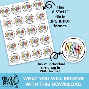 Printable - You Were a Lifesaver - Thanks for Your Help - Gift Tags 2 ...