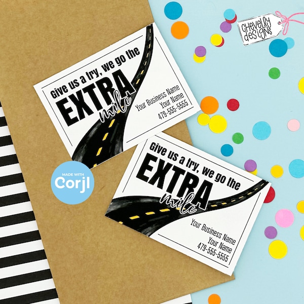 Editable - We Go The Extra Mile -  Gum Gift Tags - Business Referral Marketing - Printable Digital File HT339