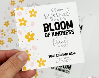 Editable Printable Easter Referral Marketing Gift Tags, Bloom of Kindness Appreciation Tag, HT050