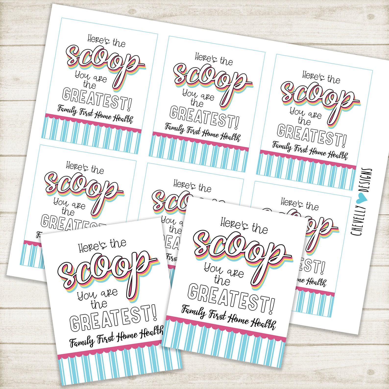 Personalized Printable Here's the Scoop Appreciation | Etsy