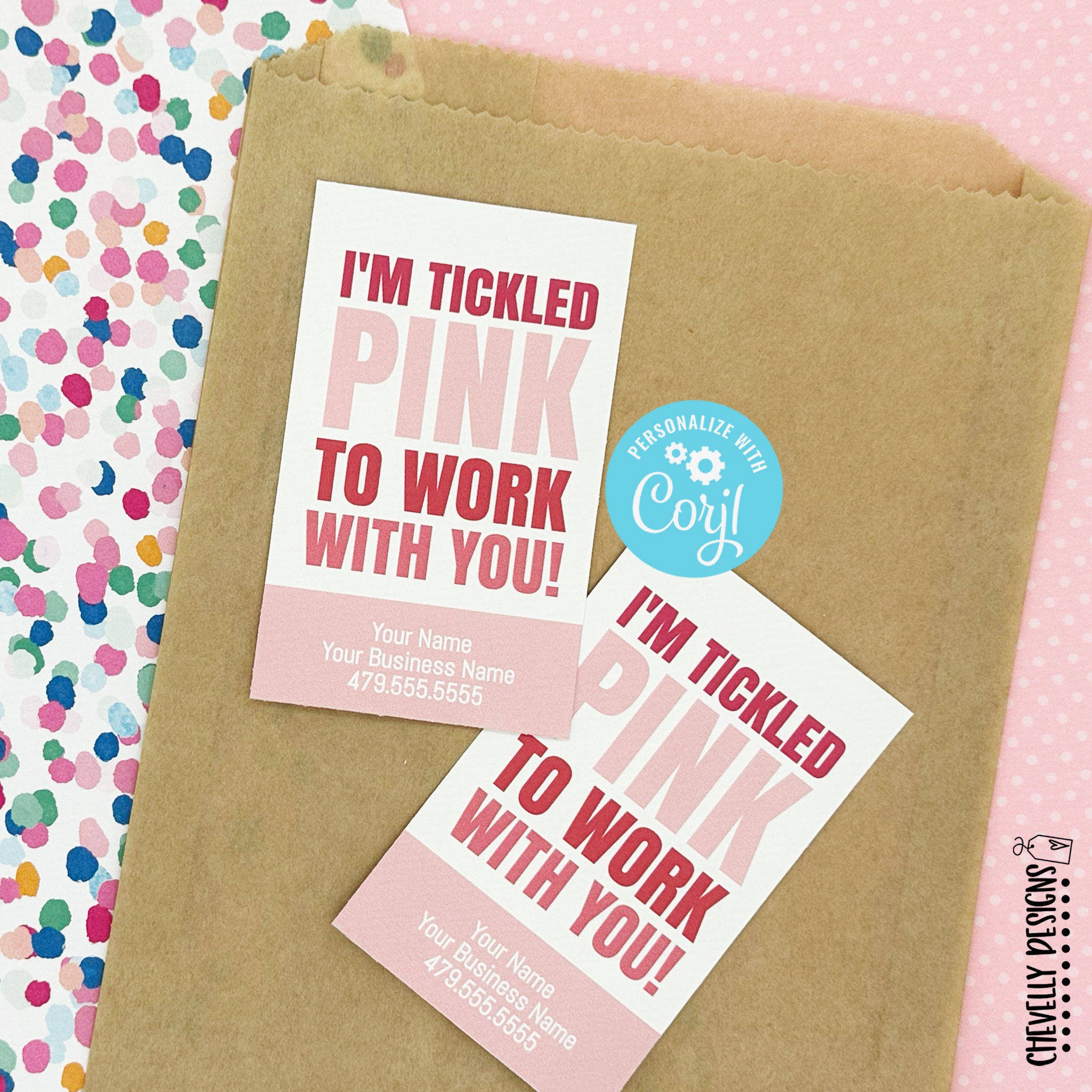 EDITABLE I'm Tickled Pink to Work With You Printable - Etsy