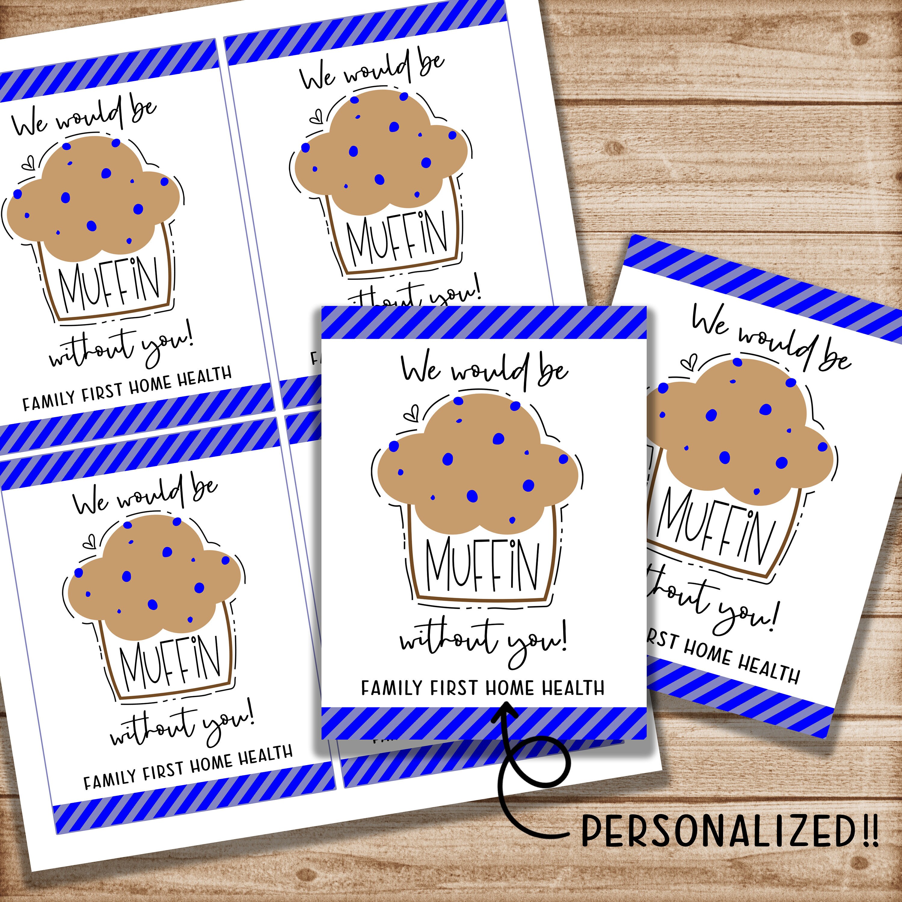 Personalized MUFFIN Appreciation Gift Tags Printable Etsy