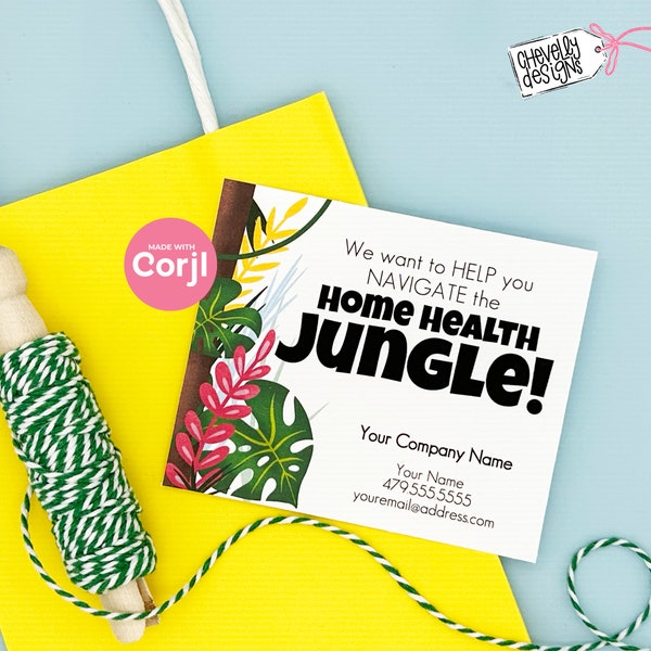 EDITABLE - Help You Navigate the Home Health Jungle - Referral Gift Tag - Printable Digital File - HT436