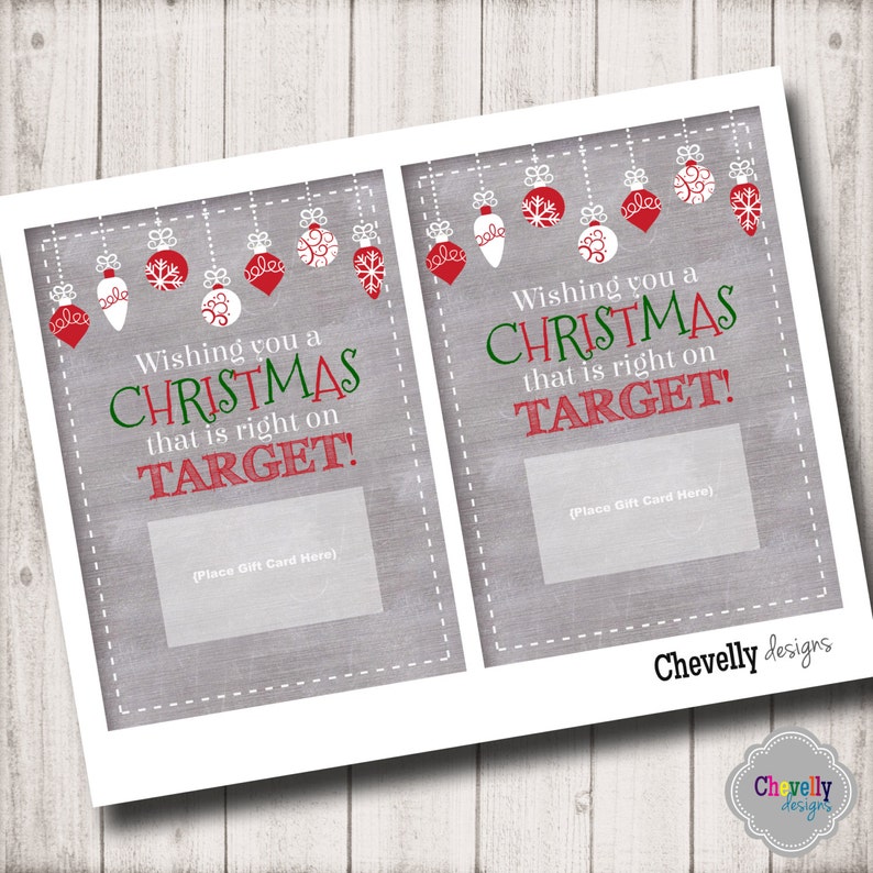 Target Christmas Gift Card Printable INSTANT DOWNLOAD Etsy