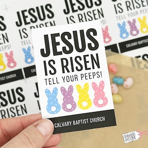 Editable - Jesus is Risen, Resurrection Easter Gift Tags - Printable  Digital File - HT386