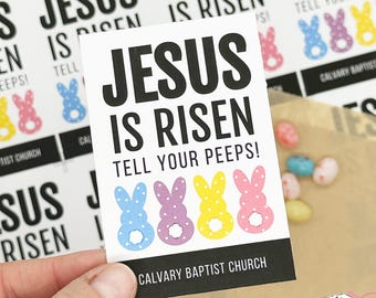 Editable - Jesus is Risen, Resurrection Easter Gift Tags - Printable  Digital File - HT386