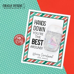 Archivo digital editable: ¡Sin duda, eres el mejor! Etiquetas de regalo navideñas con desinfectante para manos - HT109-XMAS