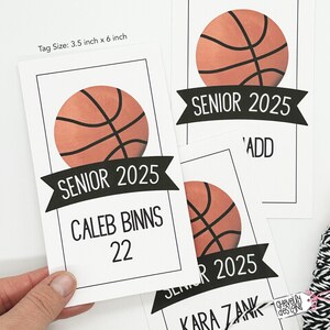 Étiquette-cadeau de basket-ball imprimable MODifiable pour les cadeaux des joueurs seniors de nuit, fichier numérique - HT454
