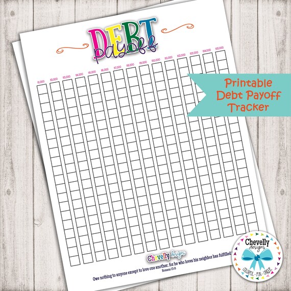 Printable Debt Payoff Tracker 8.5x11 new years resolution Etsy
