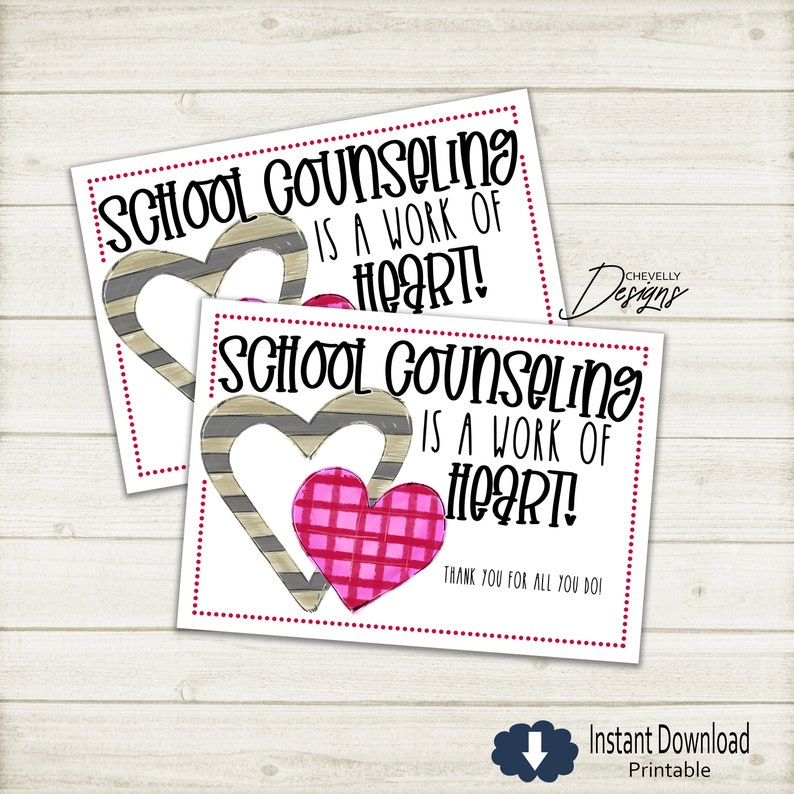 School Counselor Appreciation Tags Printable Digital File Etsy