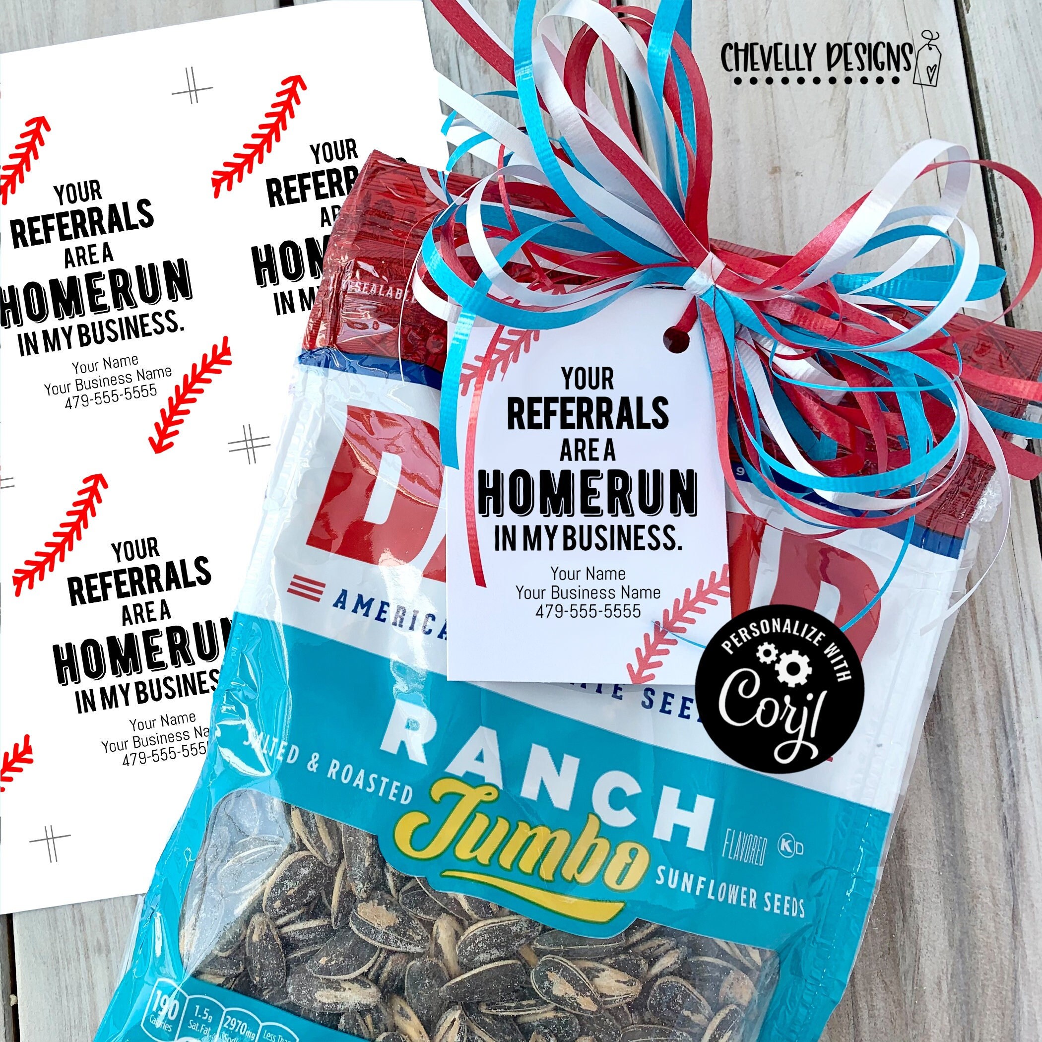 Editable Baseball Home Run Referral Gift Tags Printable - Etsy