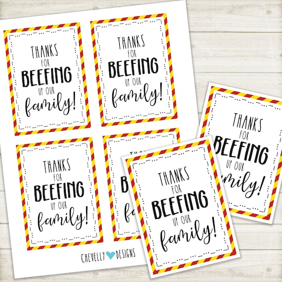 Printable Beef Jerky Gift Tags for Foster Families Instant Etsy