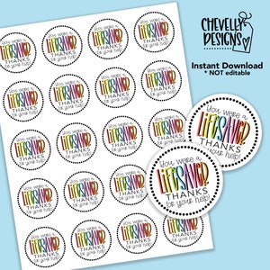 Afdrukbaar - Je was een redder in nood - Bedankt voor je hulp - Gift Tags 2" Circle - Instant Digitaal Bestand | HT112a